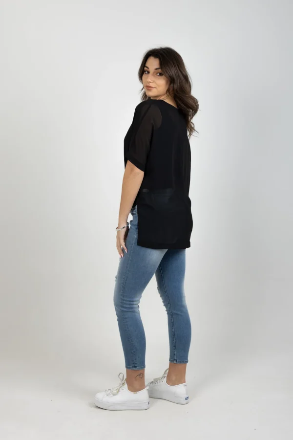 Shirts & Tops-BLANK SPACE LABEL GRACE TEE BLACK
