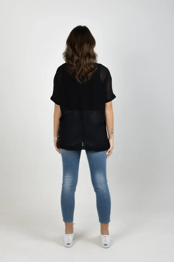 Shirts & Tops-BLANK SPACE LABEL GRACE TEE BLACK