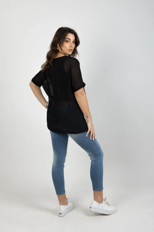 Shirts & Tops-BLANK SPACE LABEL GRACE TEE BLACK