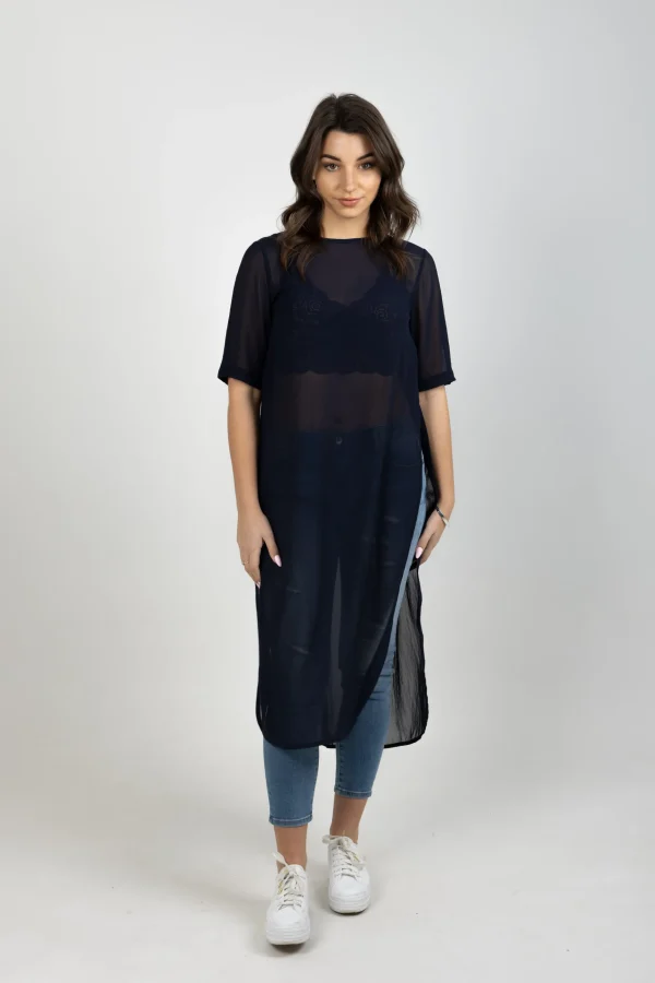 Dresses-BLANK SPACE LABEL HAZEEL TABARD BLUE NOIR