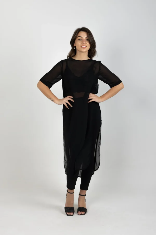 Dresses-BLANK SPACE LABEL HAZEEL TABARD BLACK