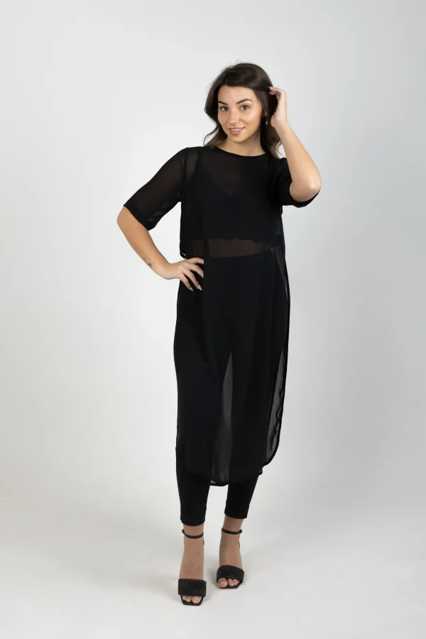 Dresses-BLANK SPACE LABEL HAZEEL TABARD BLACK
