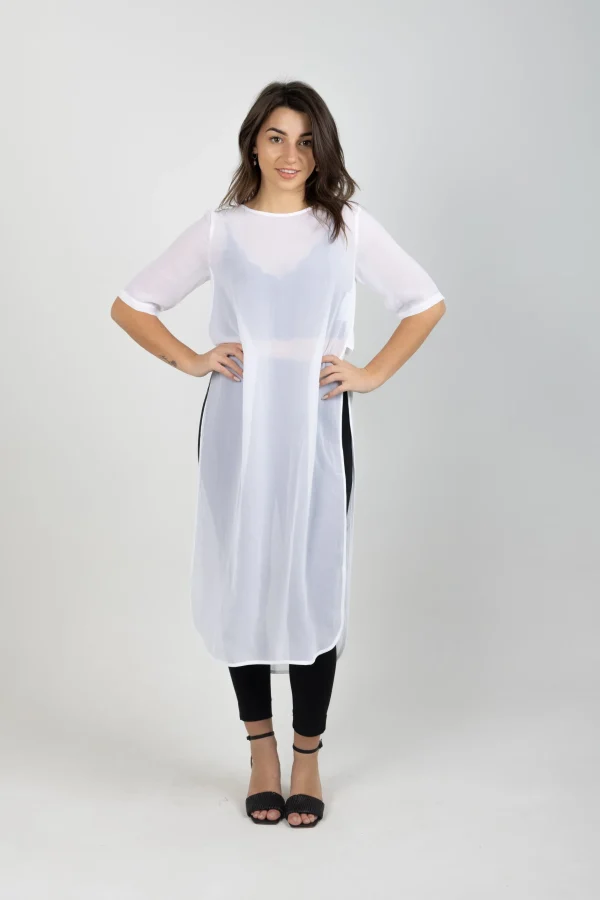 Dresses-BLANK SPACE LABEL HAZEEL TABARD WHITE