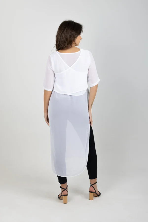 Dresses-BLANK SPACE LABEL HAZEEL TABARD WHITE