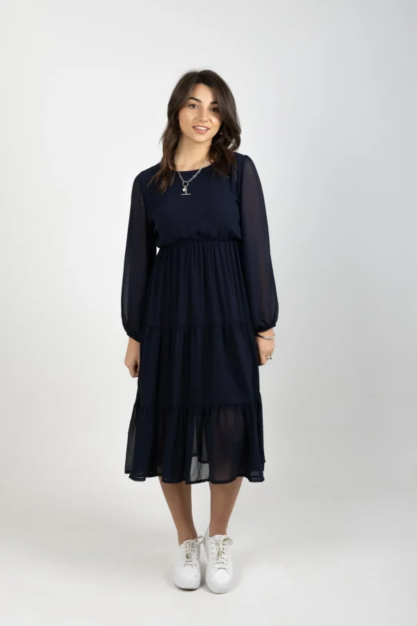 Dresses-BLANK SPACE LABEL ISABEL DRESS BLUE NOIR