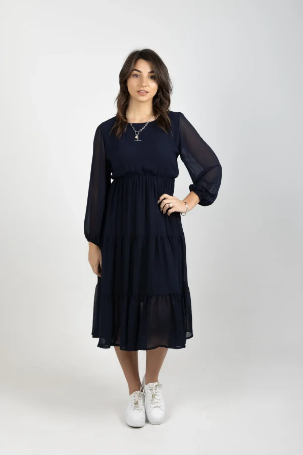 Dresses-BLANK SPACE LABEL ISABEL DRESS BLUE NOIR