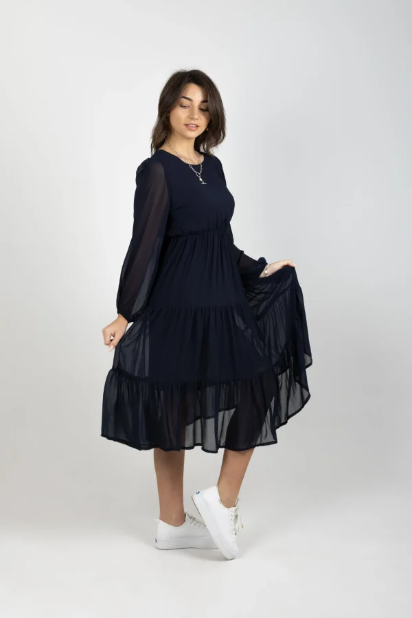 Dresses-BLANK SPACE LABEL ISABEL DRESS BLUE NOIR