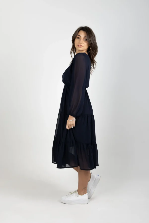 Dresses-BLANK SPACE LABEL ISABEL DRESS BLUE NOIR