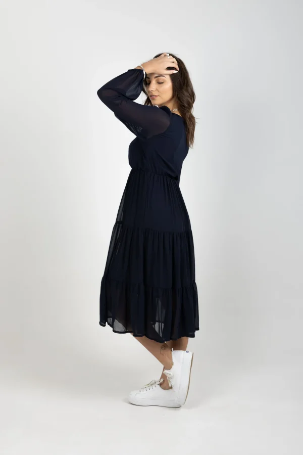 Dresses-BLANK SPACE LABEL ISABEL DRESS BLUE NOIR