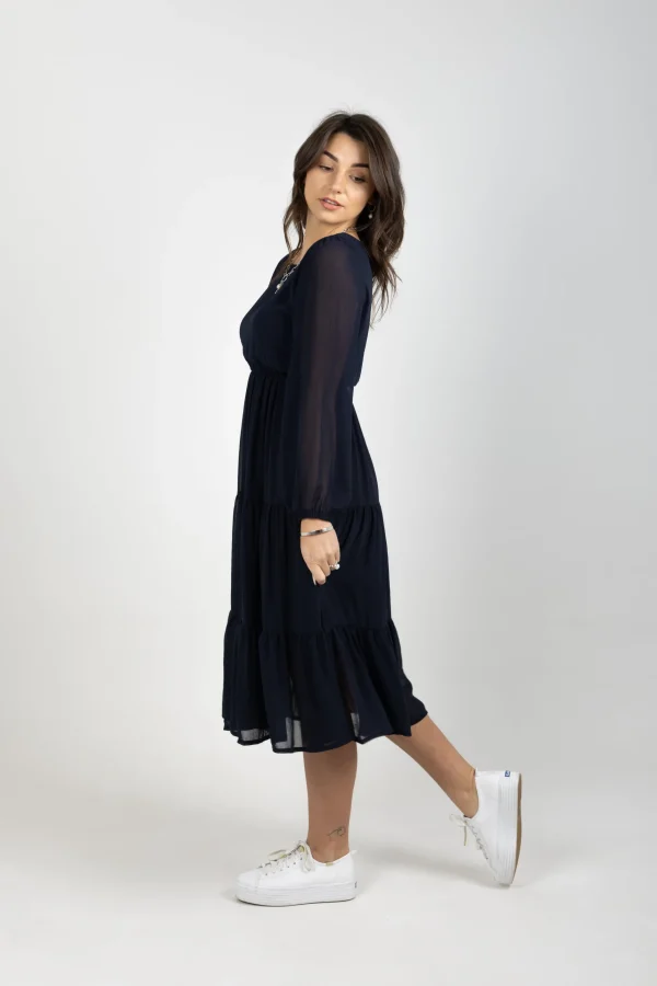 Dresses-BLANK SPACE LABEL ISABEL DRESS BLUE NOIR