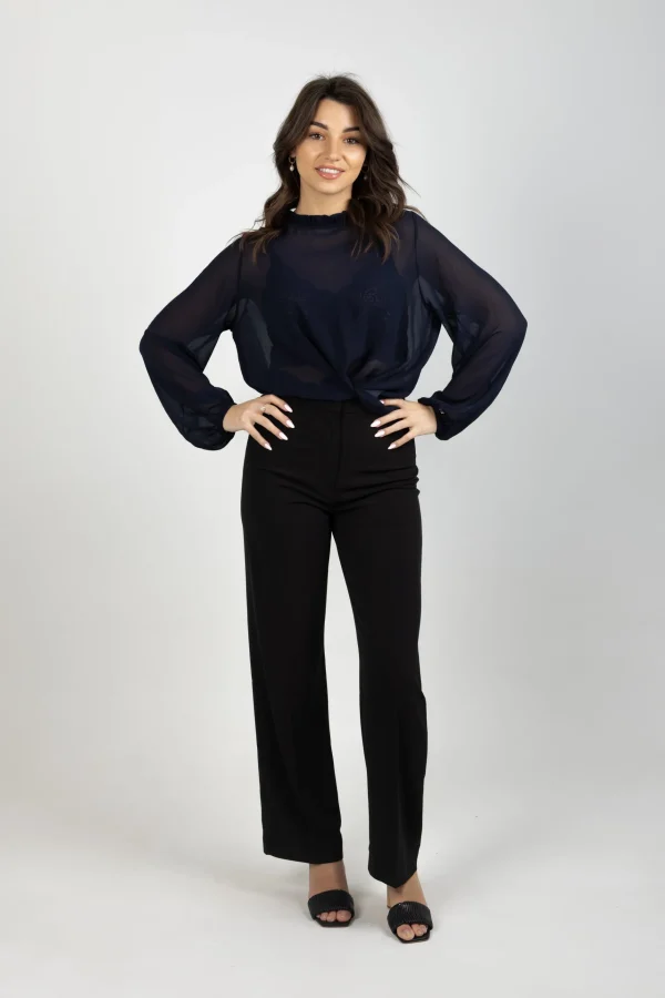 Shirts & Tops-BLANK SPACE LABEL JULIA TOP BLUE NOIR