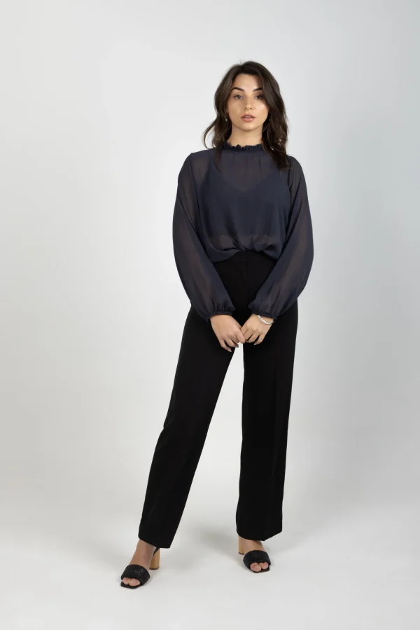 Shirts & Tops-BLANK SPACE LABEL JULIA TOP GRAPHITE
