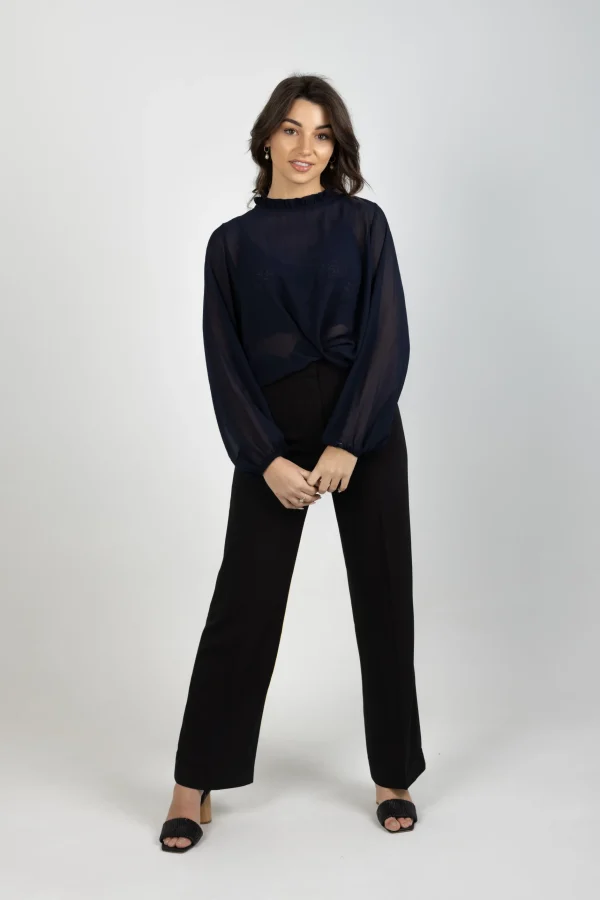Shirts & Tops-BLANK SPACE LABEL JULIA TOP BLUE NOIR