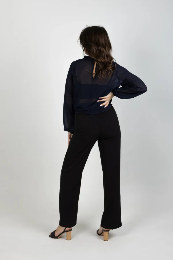 Shirts & Tops-BLANK SPACE LABEL JULIA TOP BLUE NOIR