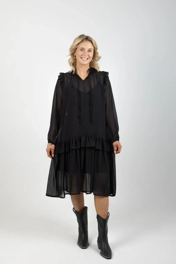 Dresses-BLANK SPACE LABEL JULIET MIDI DRESS BLACK