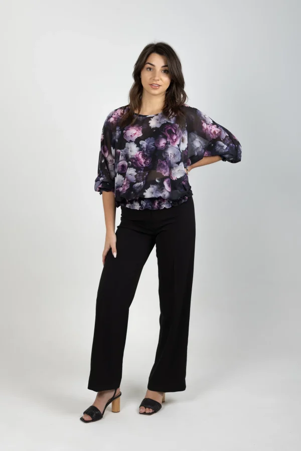 Shirts & Tops-BLANK SPACE LABEL LILY TOP MOONLIGHT GARDEN
