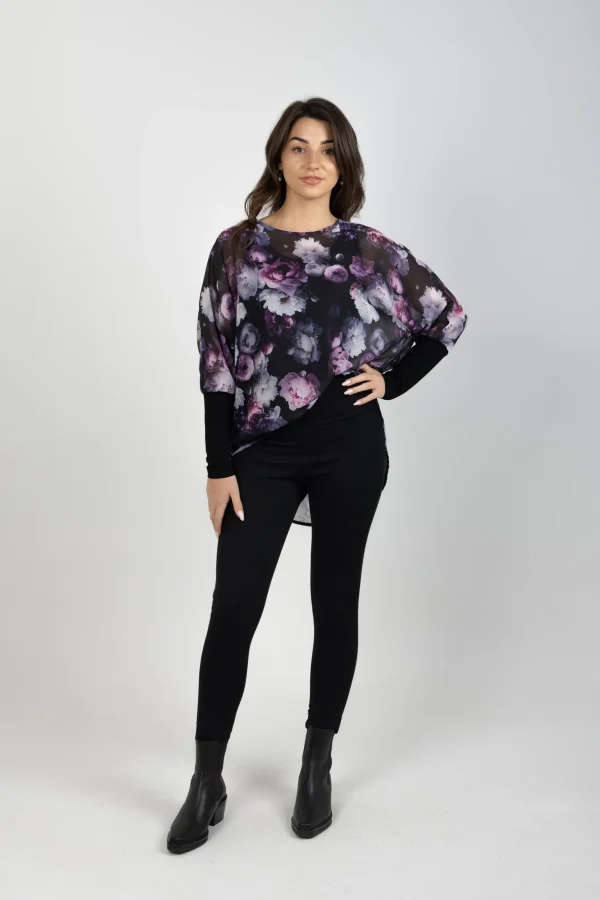 Shirts & Tops-BLANK SPACE LABEL LUCY TOP MOONLIGHT GARDEN