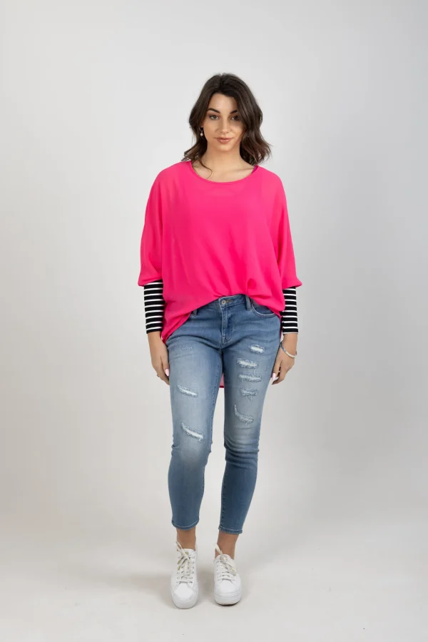 Shirts & Tops-BLANK SPACE LABEL LUCY TOP FLAMINGO