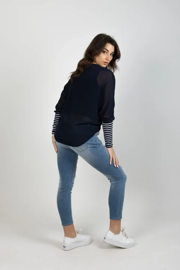 Shirts & Tops-BLANK SPACE LABEL LUCY TOP BLUE NOIR