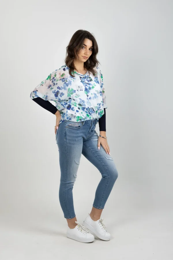 Shirts & Tops-BLANK SPACE LABEL LUCY TOP ENCHANTED GARDEN