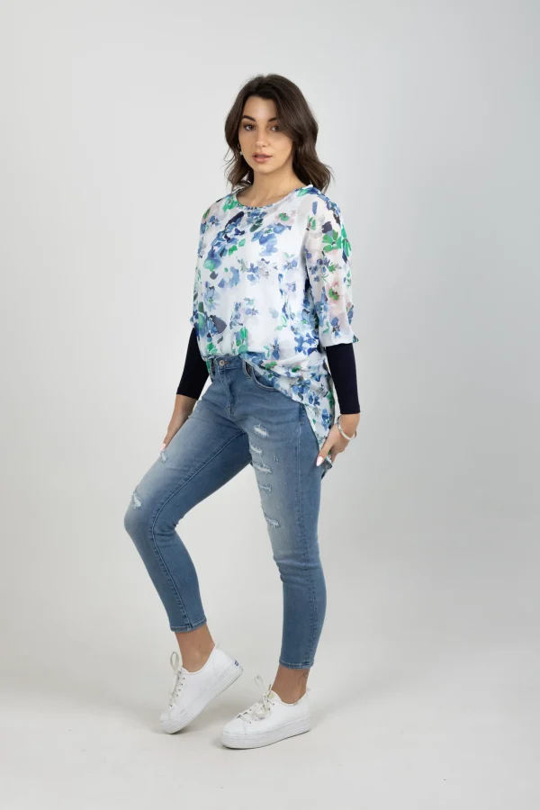 Shirts & Tops-BLANK SPACE LABEL LUCY TOP ENCHANTED GARDEN