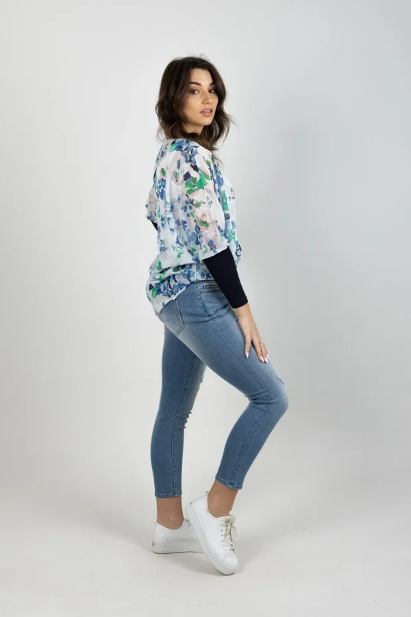 Shirts & Tops-BLANK SPACE LABEL LUCY TOP ENCHANTED GARDEN