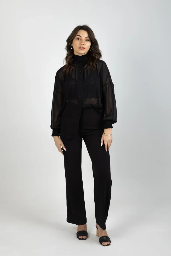 Shirts & Tops-BLANK SPACE LABEL MILAN SHIRT BLACK