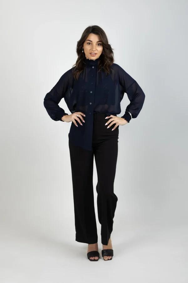 Shirts & Tops-BLANK SPACE LABEL MILAN SHIRT BLUE NOIR