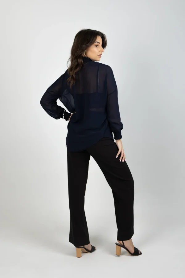 Shirts & Tops-BLANK SPACE LABEL MILAN SHIRT BLUE NOIR