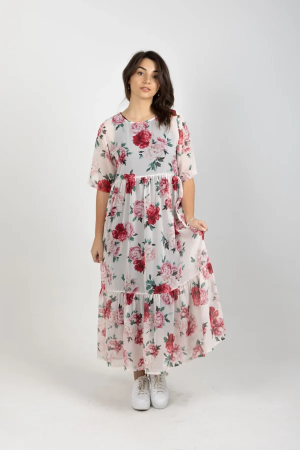 Dresses-BLANK SPACE LABEL RUBY DRESS MY SECRET GARDEN IVORY