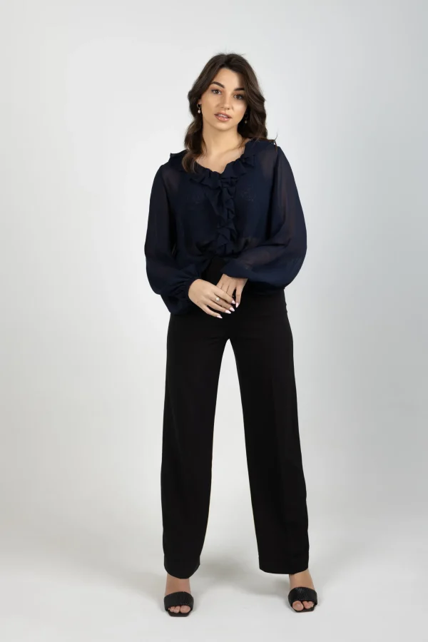 Shirts & Tops-BLANK SPACE LABEL SARAH TOP BLUE NOIR