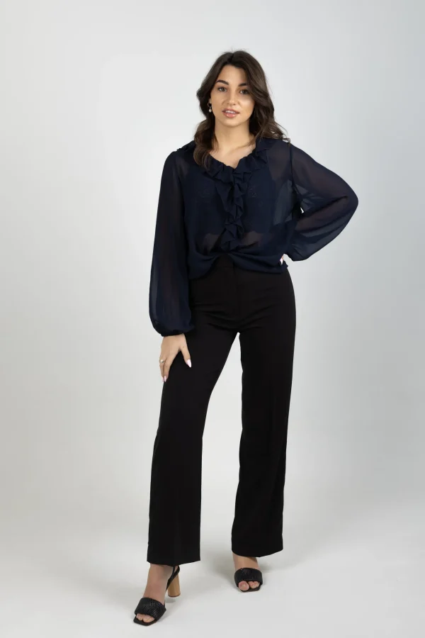 Shirts & Tops-BLANK SPACE LABEL SARAH TOP BLUE NOIR