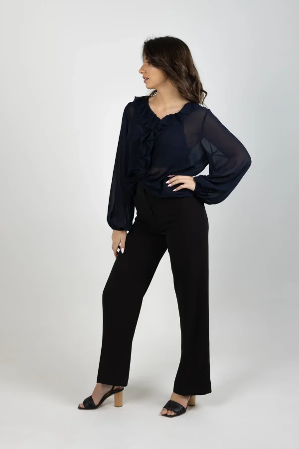 Shirts & Tops-BLANK SPACE LABEL SARAH TOP BLUE NOIR
