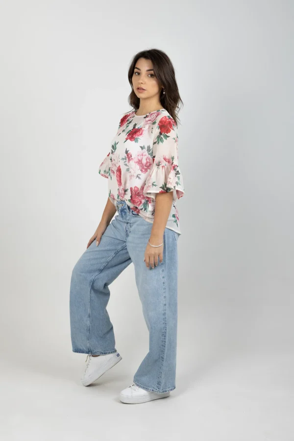 Shirts & Tops-BLANK SPACE LABEL SASHA TOP MY SECRET GARDEN IVORY