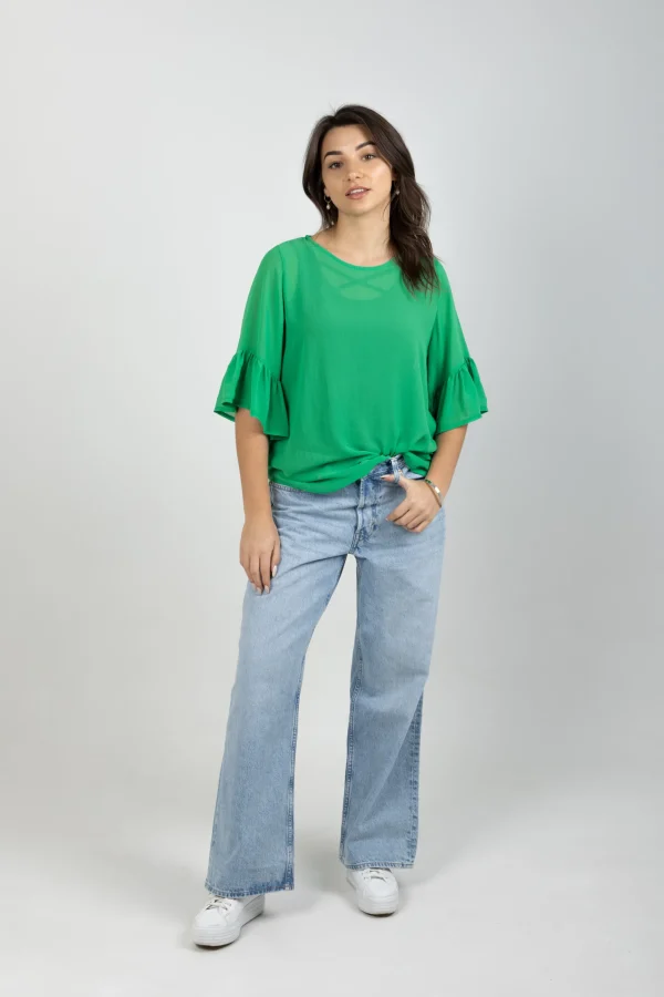 Shirts & Tops-BLANK SPACE LABEL SASHA TOP APPLE GREEN