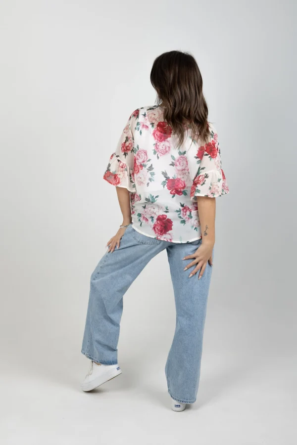 Shirts & Tops-BLANK SPACE LABEL SASHA TOP MY SECRET GARDEN IVORY