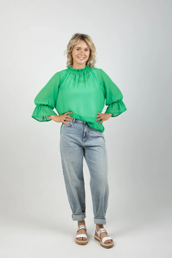 Shirts & Tops-BLANK SPACE LABEL TILLY TOP APPLE GREEN