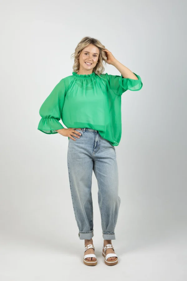 Shirts & Tops-BLANK SPACE LABEL TILLY TOP APPLE GREEN