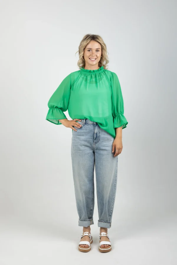 Shirts & Tops-BLANK SPACE LABEL TILLY TOP APPLE GREEN