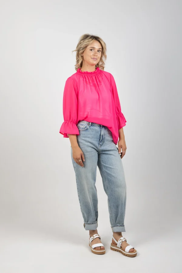 Shirts & Tops-BLANK SPACE LABEL TILLY TOP FLAMINGO