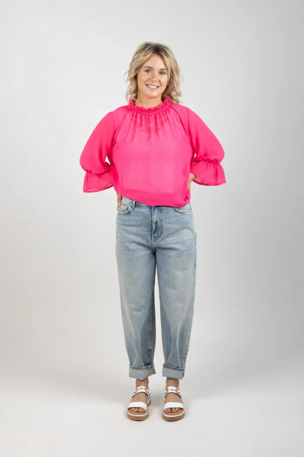Shirts & Tops-BLANK SPACE LABEL TILLY TOP FLAMINGO