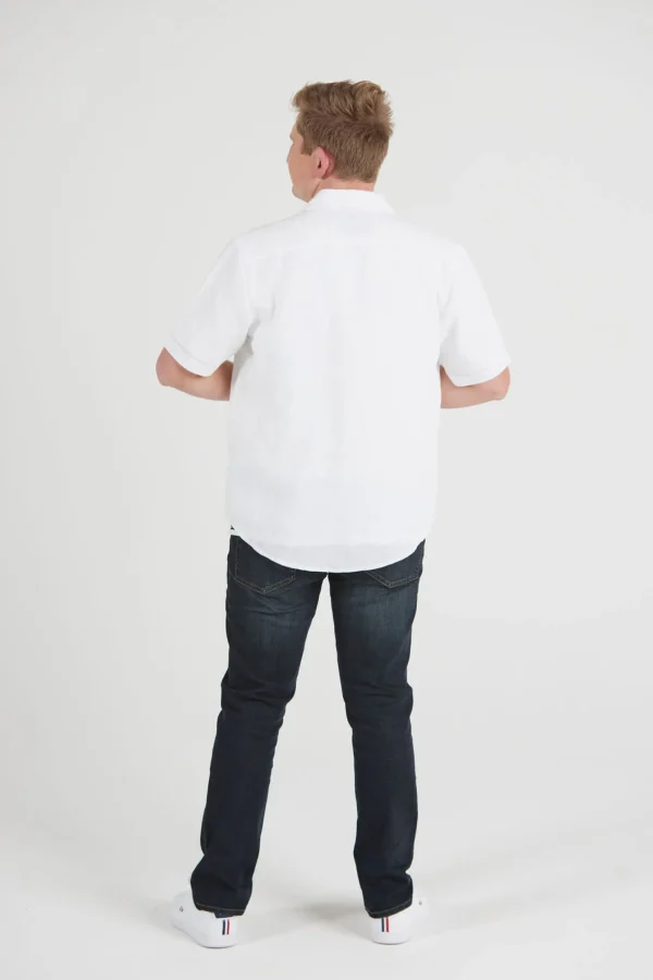 Shirts-BLANK SPACE LABEL WILLIAM LINEN SHIRT WHITE