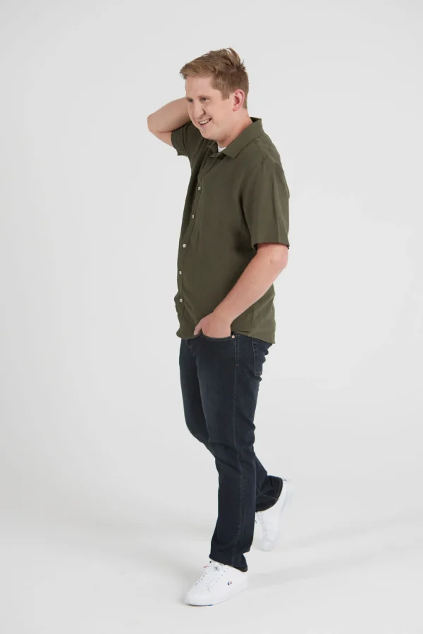 Shirts-BLANK SPACE LABEL WILLIAM LINEN SHIRT CAPER