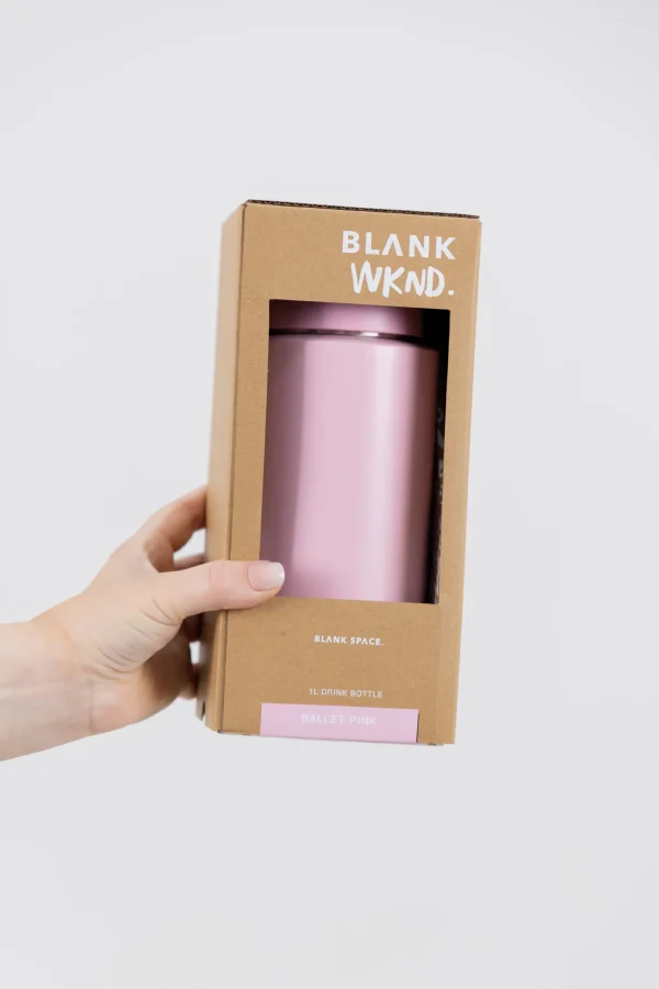 Drink Bottles-BLANK WKND. CERAMIC BOTTLE - BALLET PINK