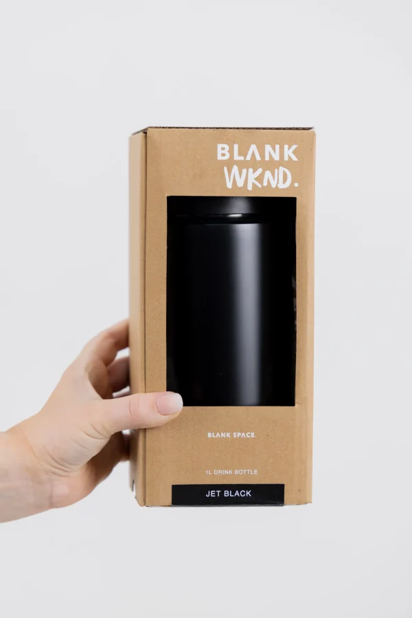 Drink Bottles-BLANK WKND. CERAMIC BOTTLE - JET BLACK