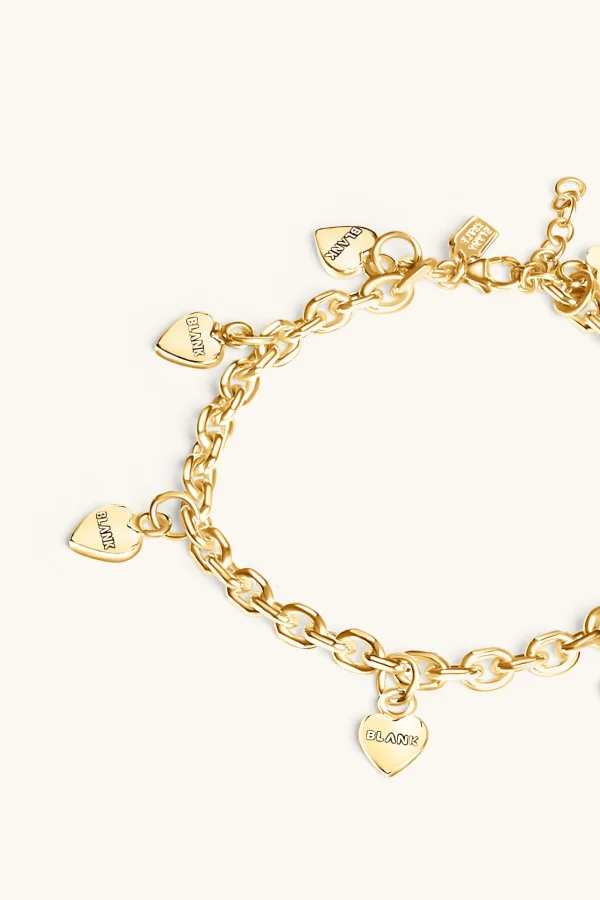 18Kt Gold Plated | Jewellery-BLANK SPACE. CHAIN OF HEARTS BRACELET 18KT GOLD