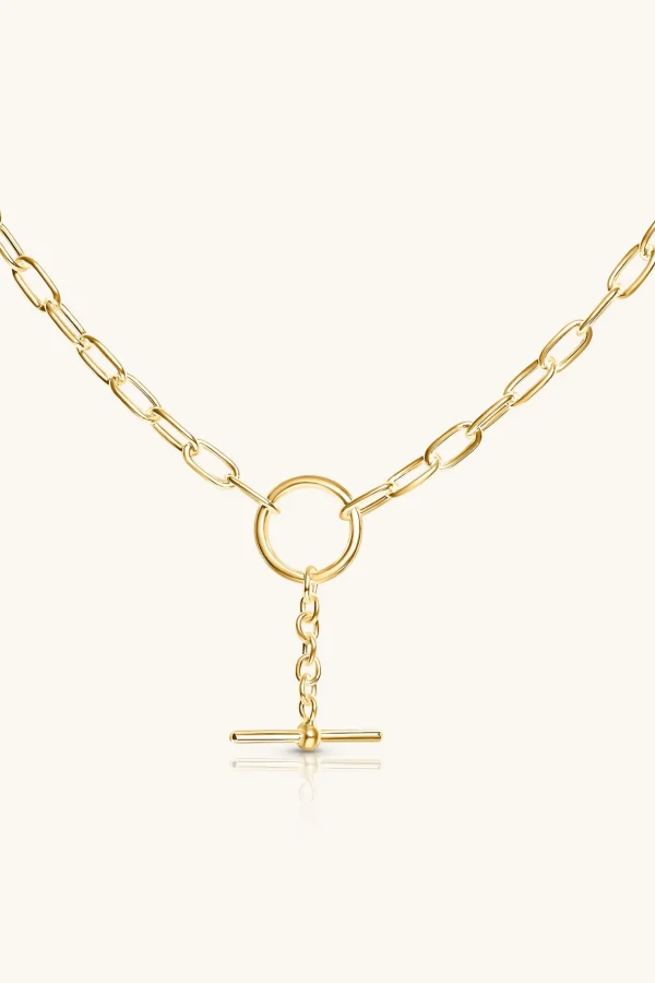 18Kt Gold Plated | Jewellery-BLANK SPACE. CLASSIC FOB NECKLACE 18KT GOLD