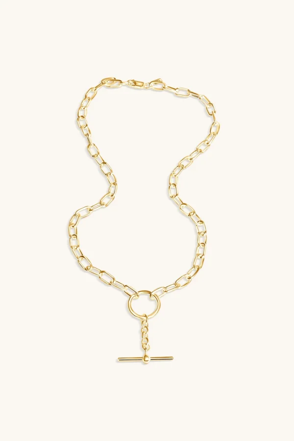 18Kt Gold Plated | Jewellery-BLANK SPACE. CLASSIC FOB NECKLACE 18KT GOLD