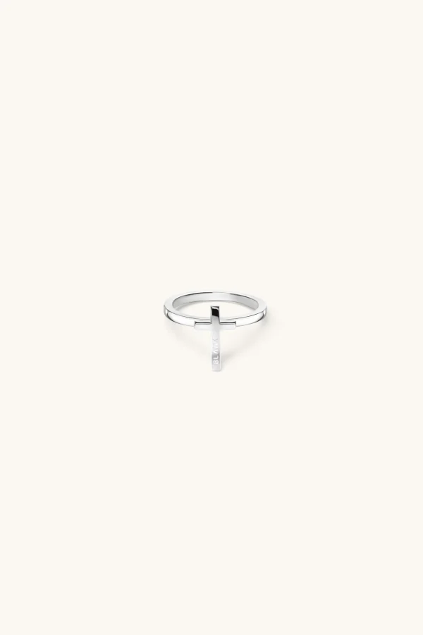 925 Sterling Silver | Jewellery-BLANK SPACE. CROSS STACKER RING
