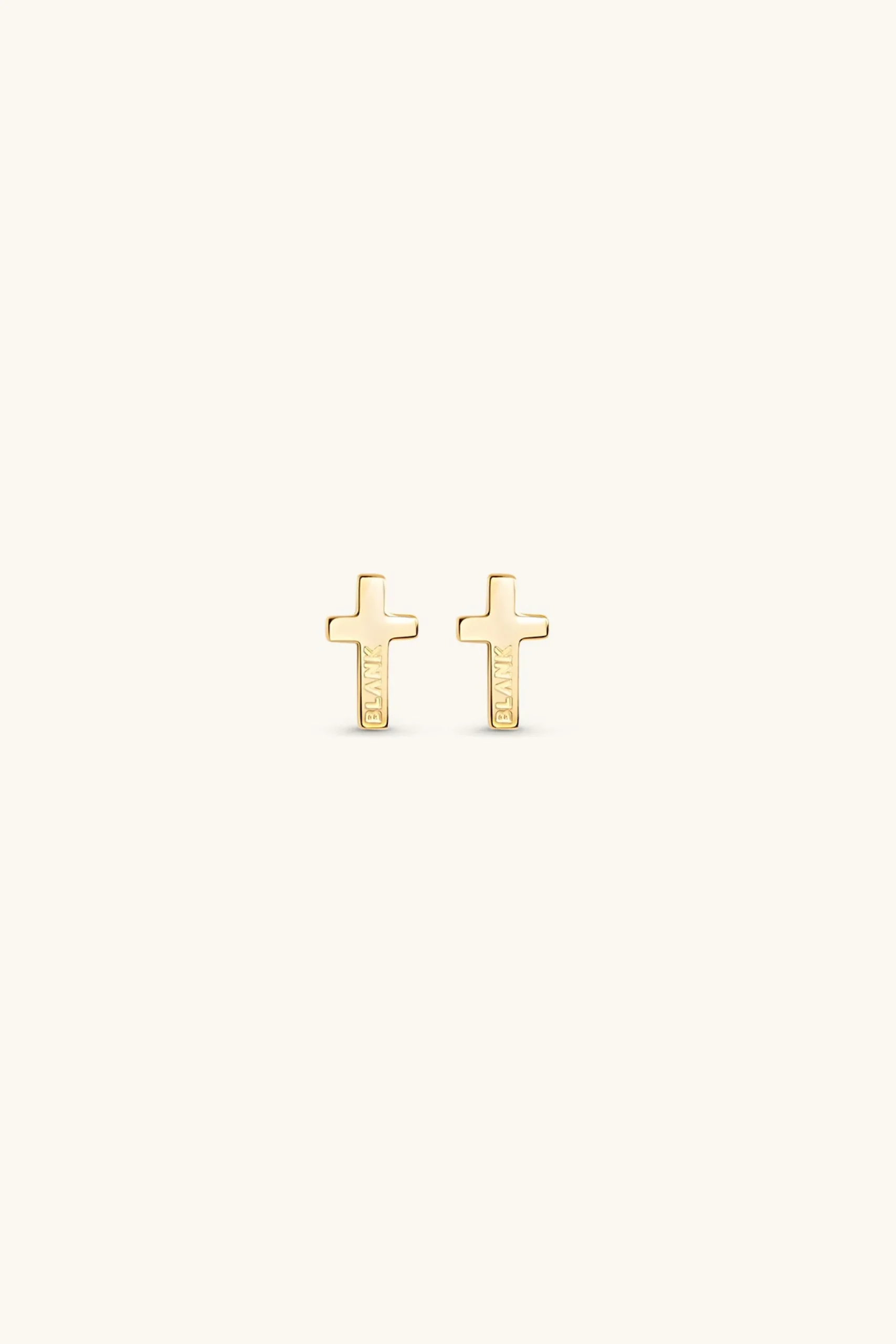 cross_stud_earrings_kt_go_0.webp 18Kt Gold Plated | Jewellery-BLANK SPACE. CROSS STUD EARRINGS 18KT GOLD